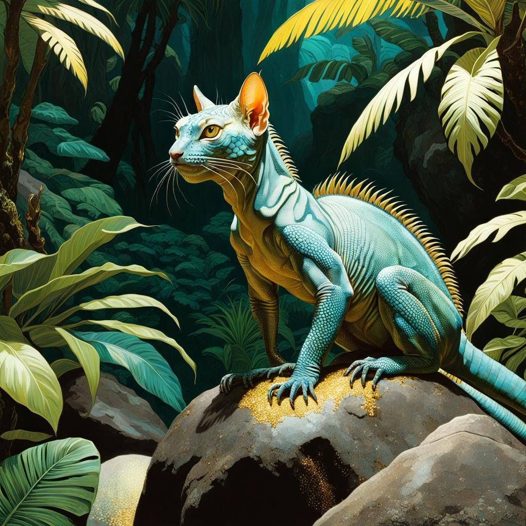 Bioluminescent Cat-Iguanas Explore Hawaiian Jungle: Double E...