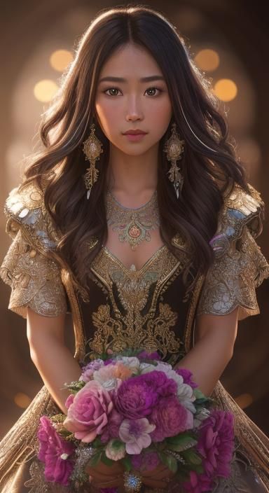 Elaborate Ring with Floral Magic in Dreamlike Orton Effect