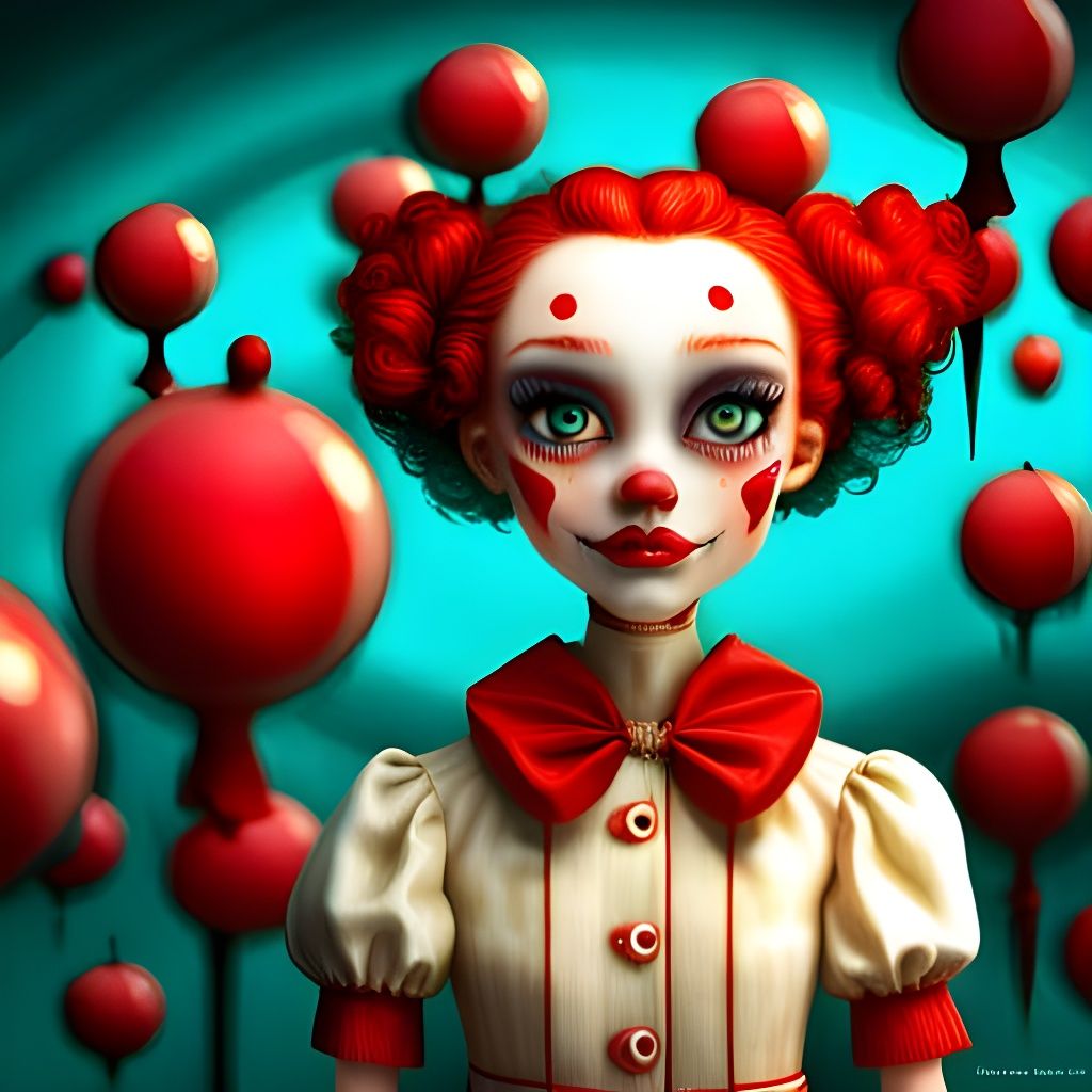 Japanese Pop Surrealism Art Doll Clown