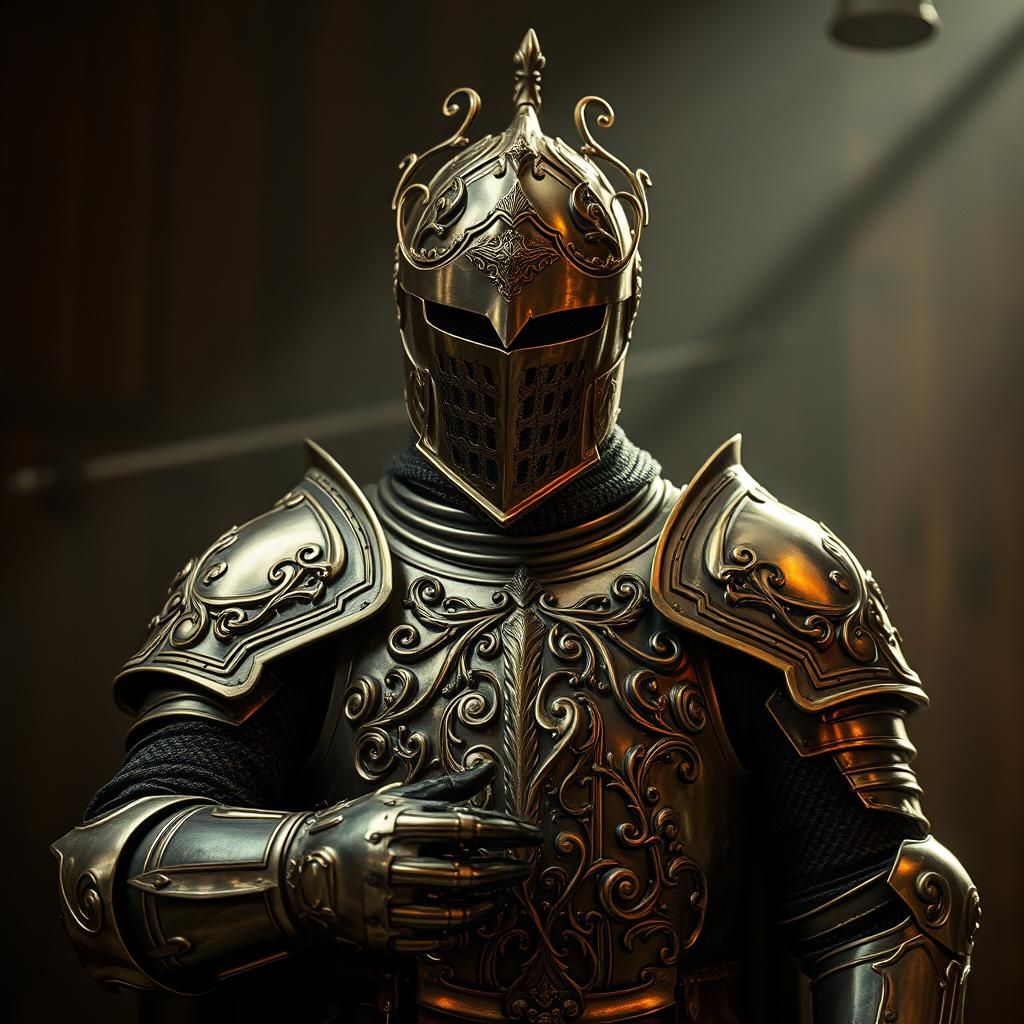 Knight in Bronze Art Nouveau Armor
