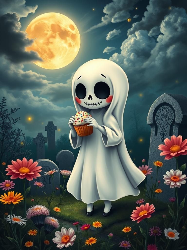 Chibi Ghost's Graveyard Treat: A Dreamscape