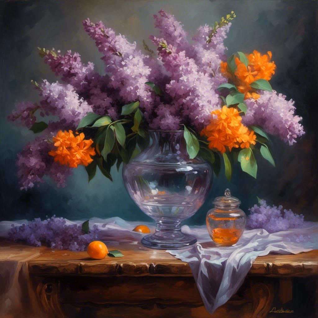 Floral Still Life in Impressionist Graffiti Style