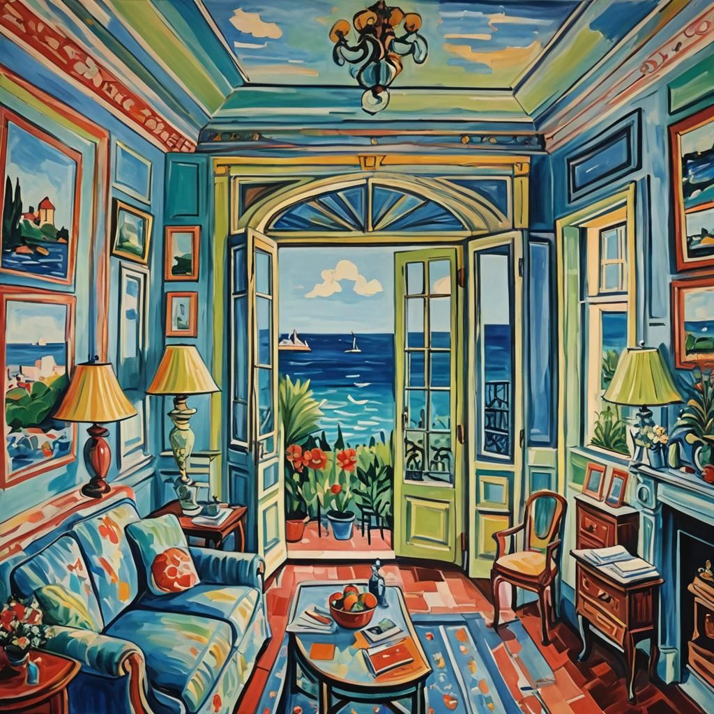 Ocean View Room Painting in Fauvist Style