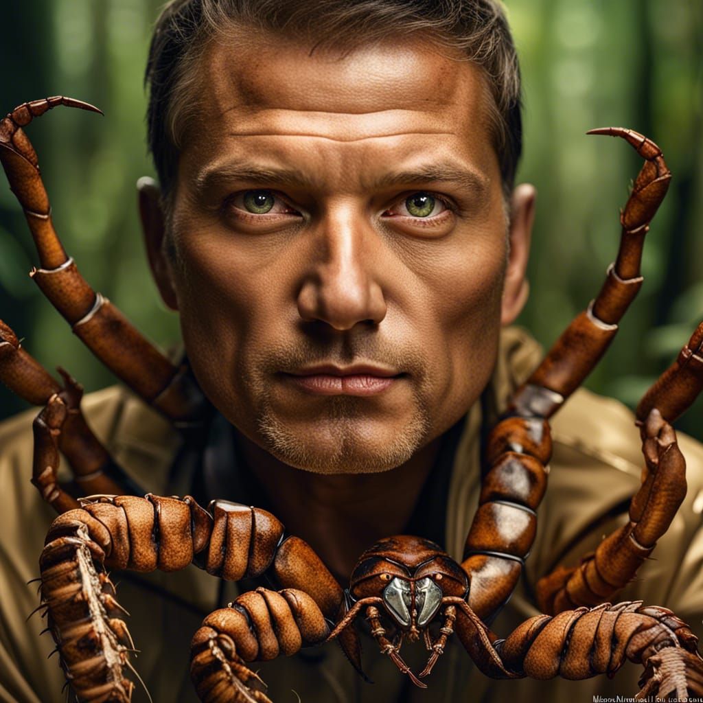 Fierce Scorpion Ready to Strike in Forest Environment