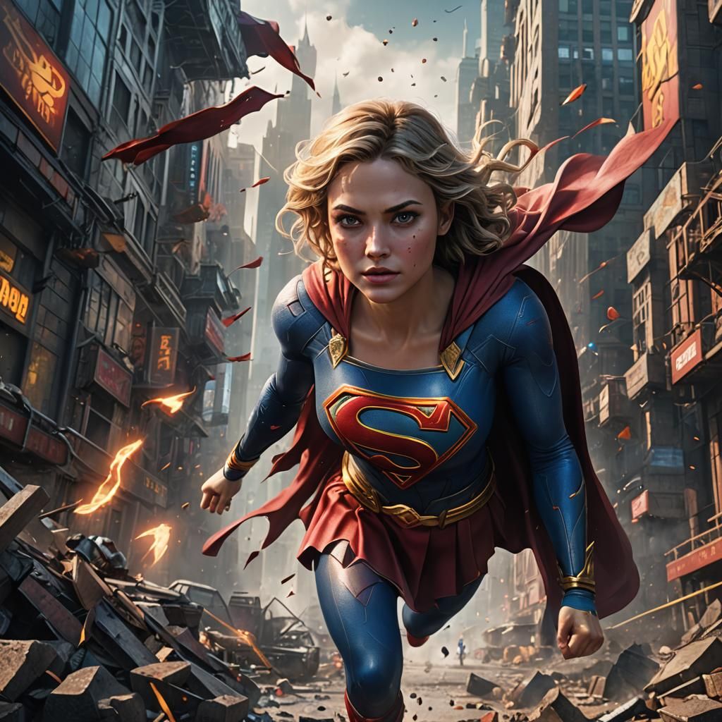 Super Girl: Detailed Matte Painting in Fantasy Style