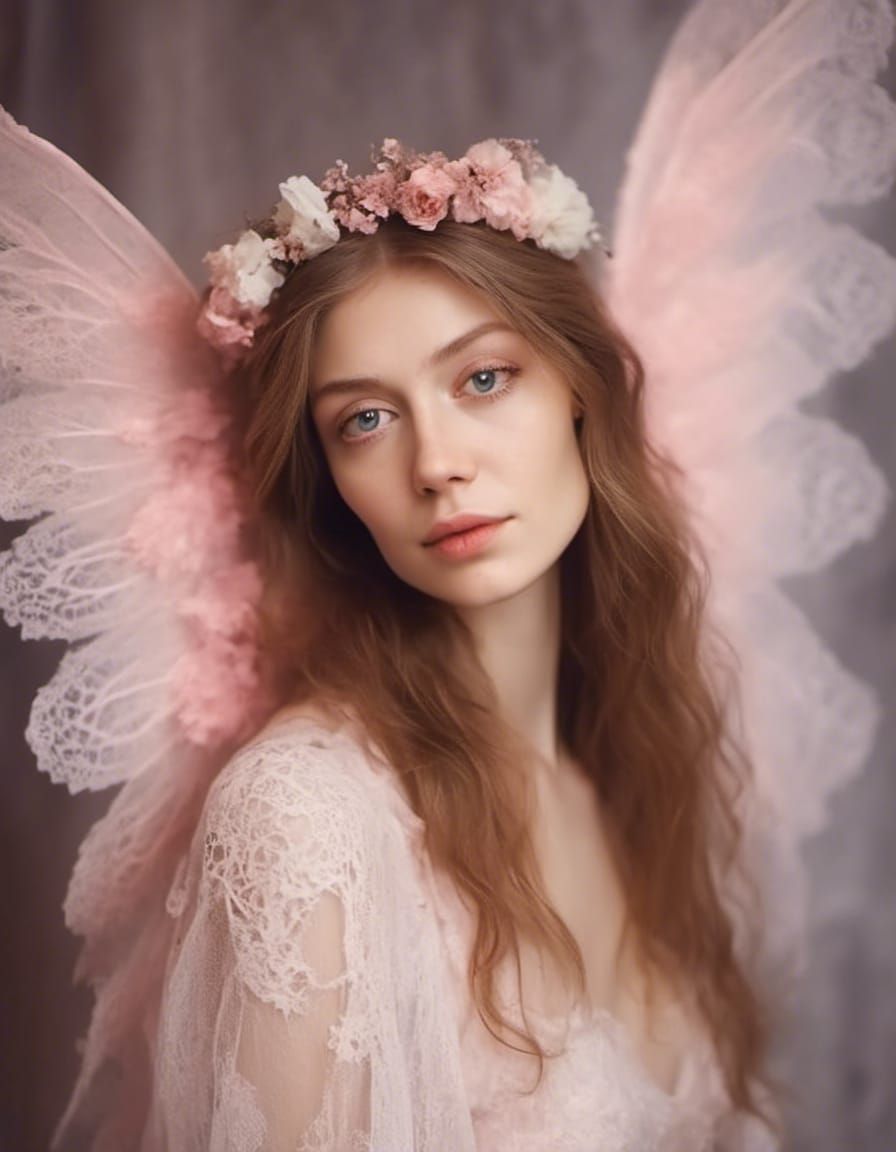 Fairy-Tale Princess Portrait with Lace and Silk