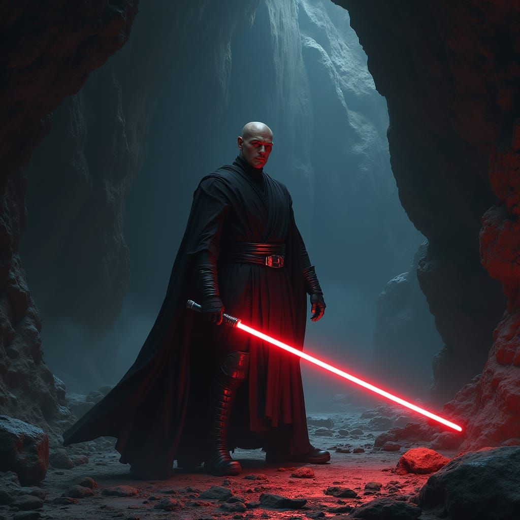 Cyberpunk Jedi Warrior Falls to the Dark Side of the Force
