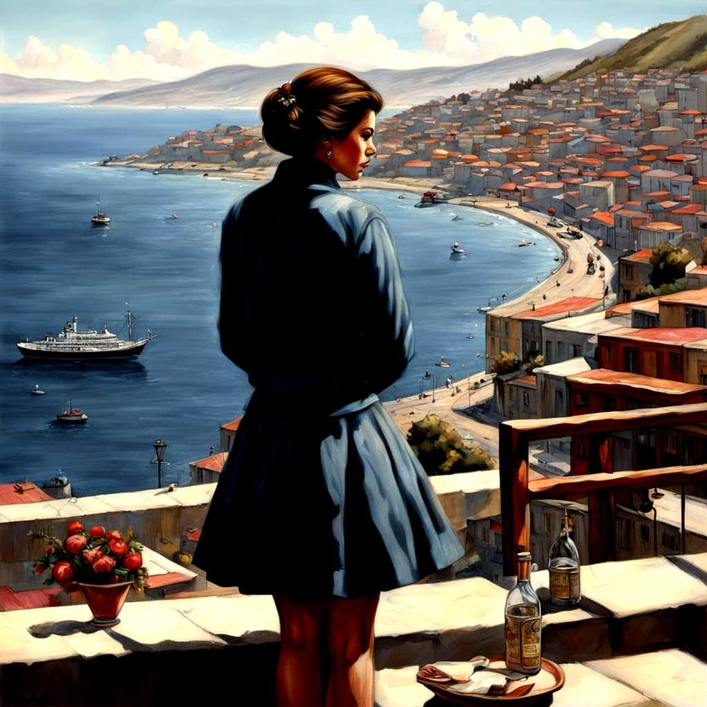 Valparaiso Woman in Poetic Realism Style