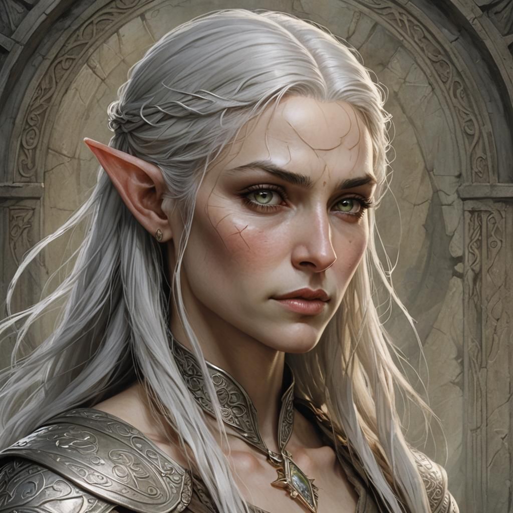 Ayleid Elf Portrait in Art Deco Style