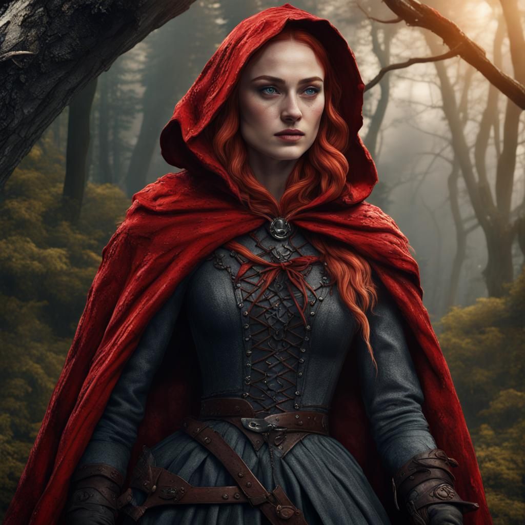 Warrior Red Riding Hood: Sophie Turner Art