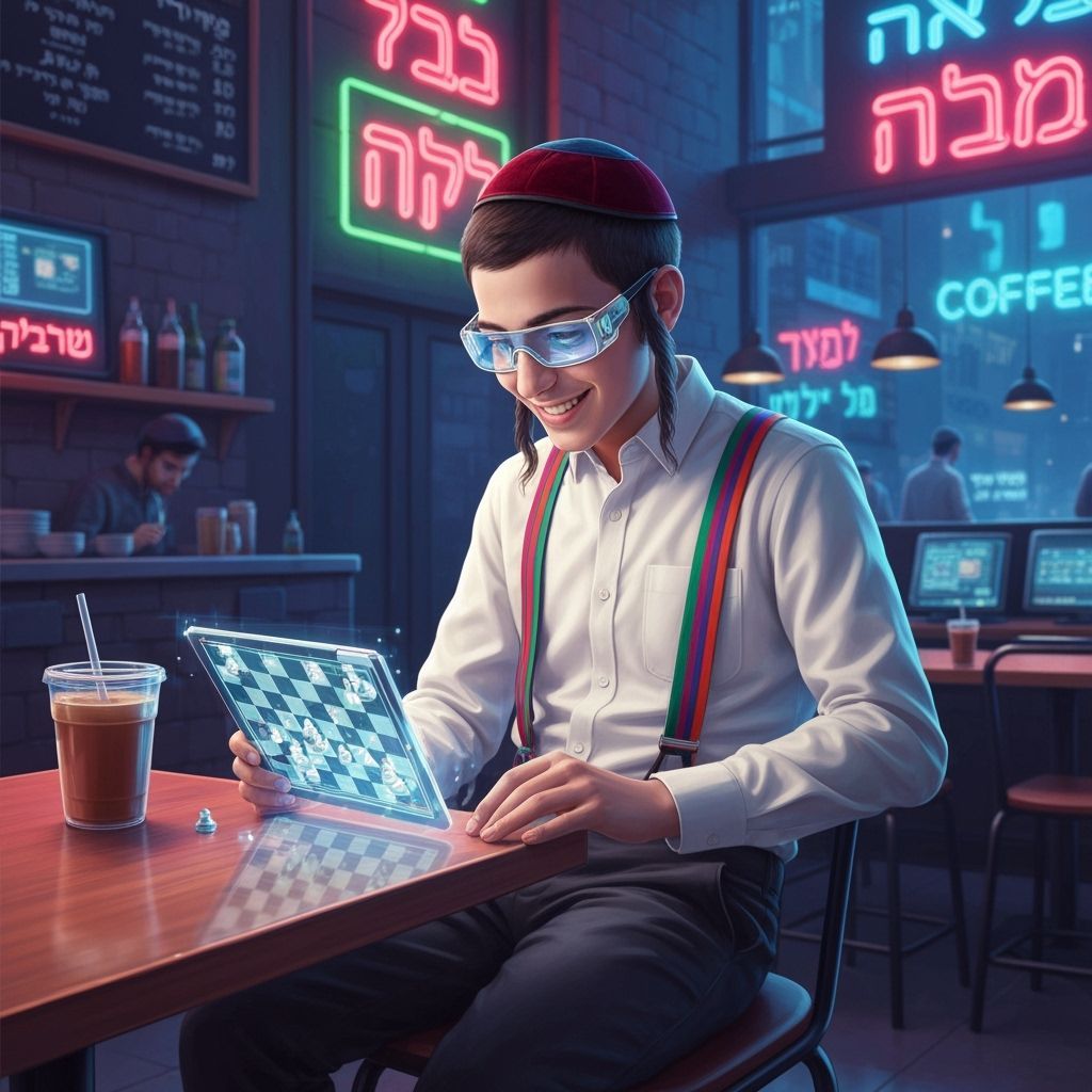 Ultra-Orthodox Student Plays Holographic Chess in Cyberpunk ...