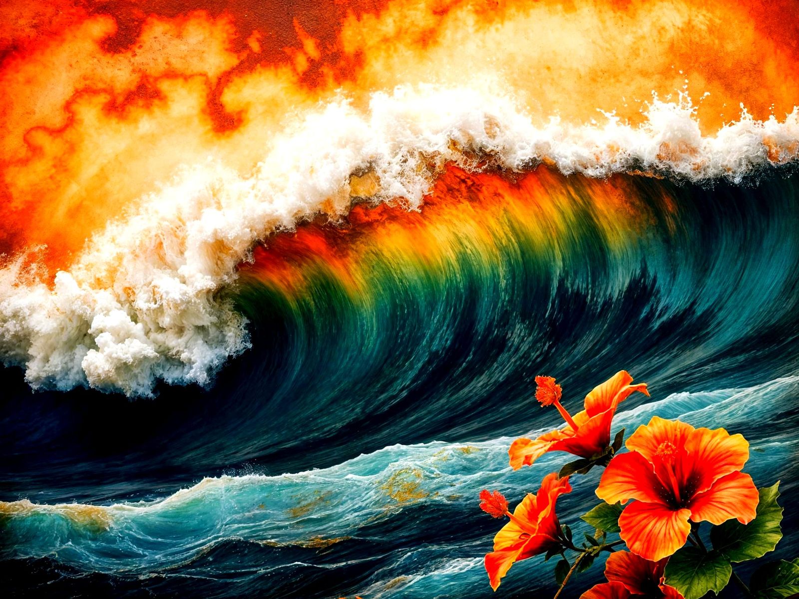 Surreal Maui DMT Wave in Rusted Copper Tie Dye