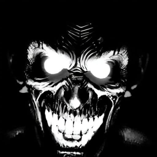 Dark Fantasy Demon King in Blazing Hellish Landscape