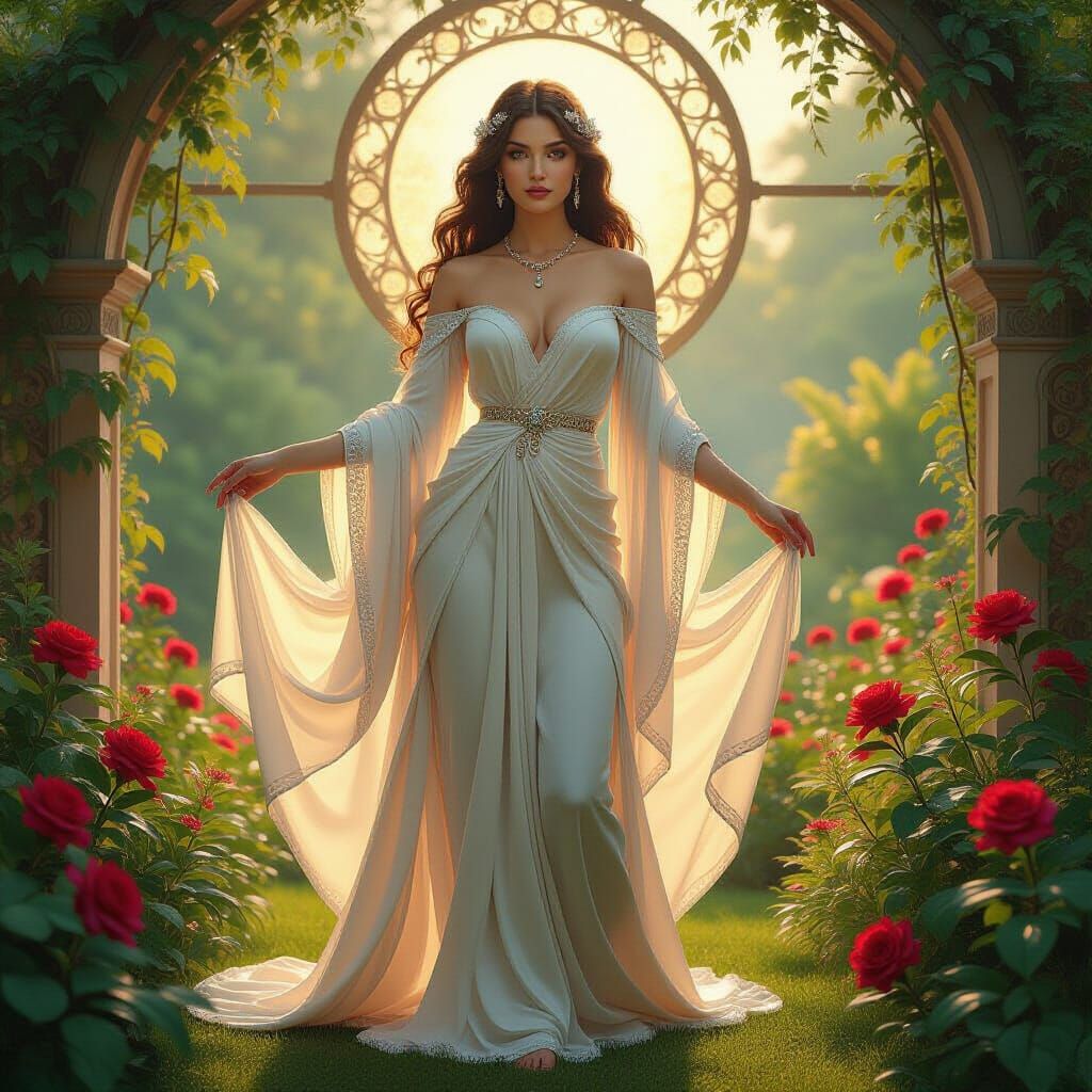 Venus, Goddess of Love, in a Lush Garden