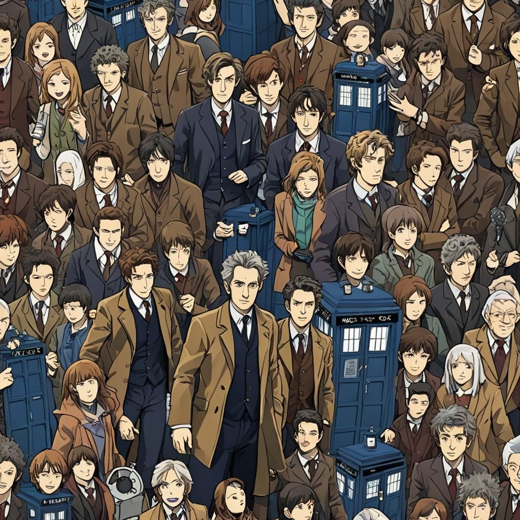 Anime Style Doctor Who 10th Anniversary Art
