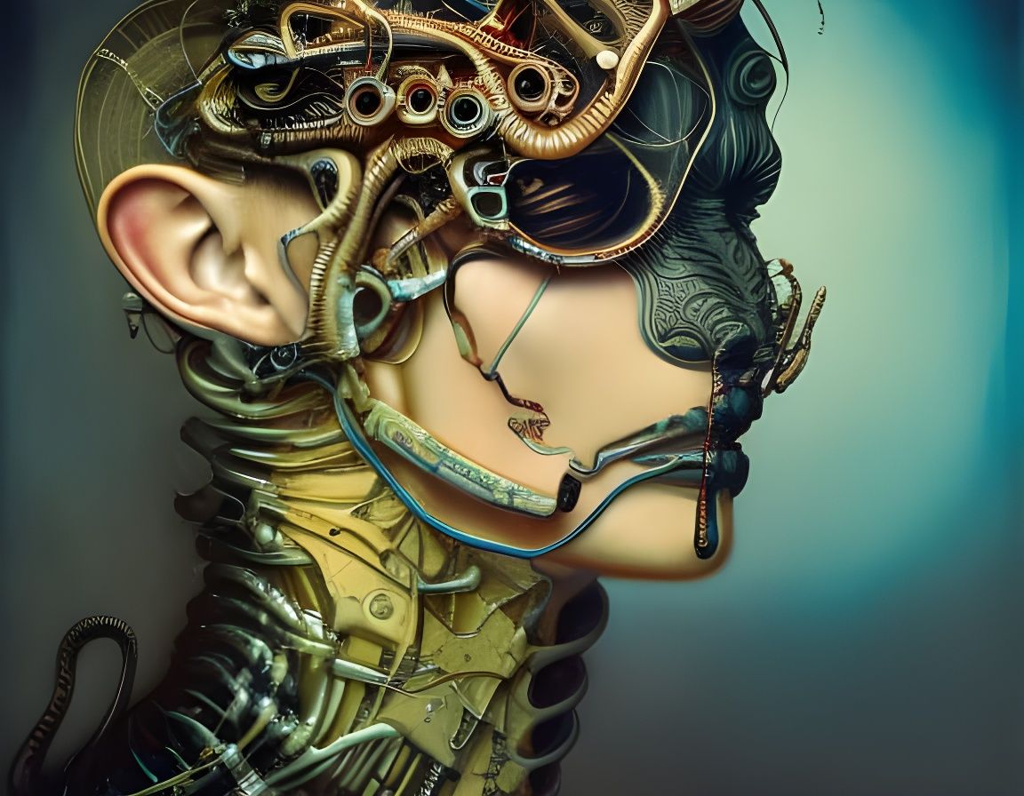 Biomechanical Snake with Cybernetic Implants