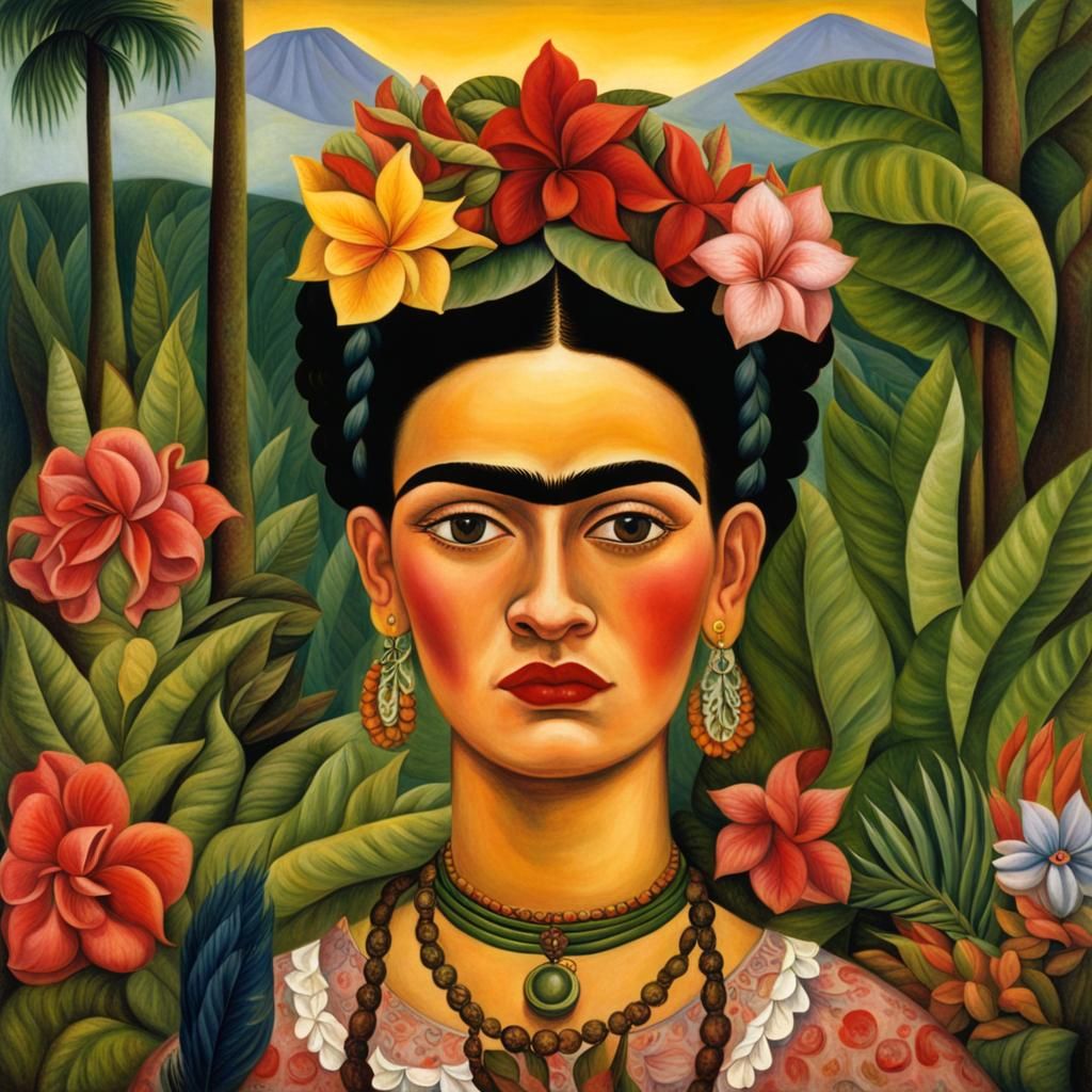 Hawaii Painting in Frida Kahlo Style