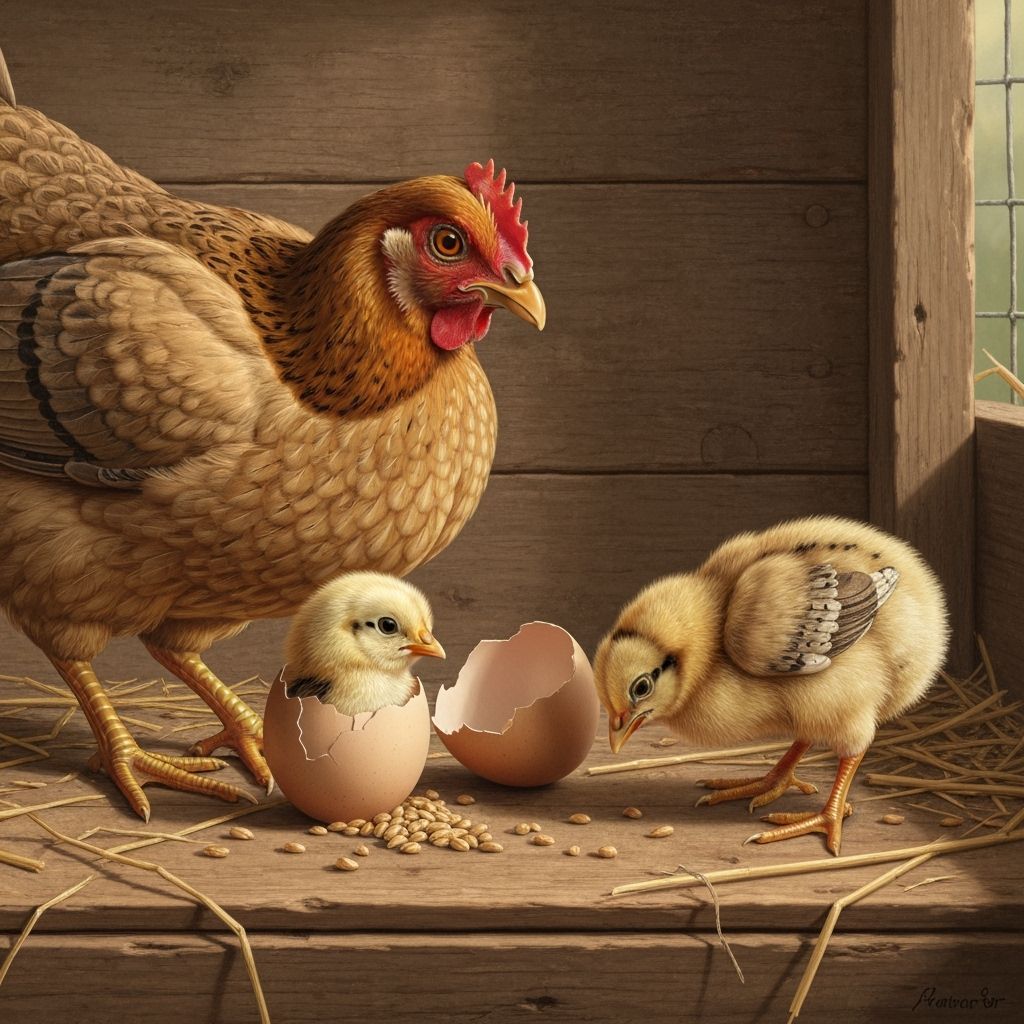 New Chick Emerges in Gentle Light