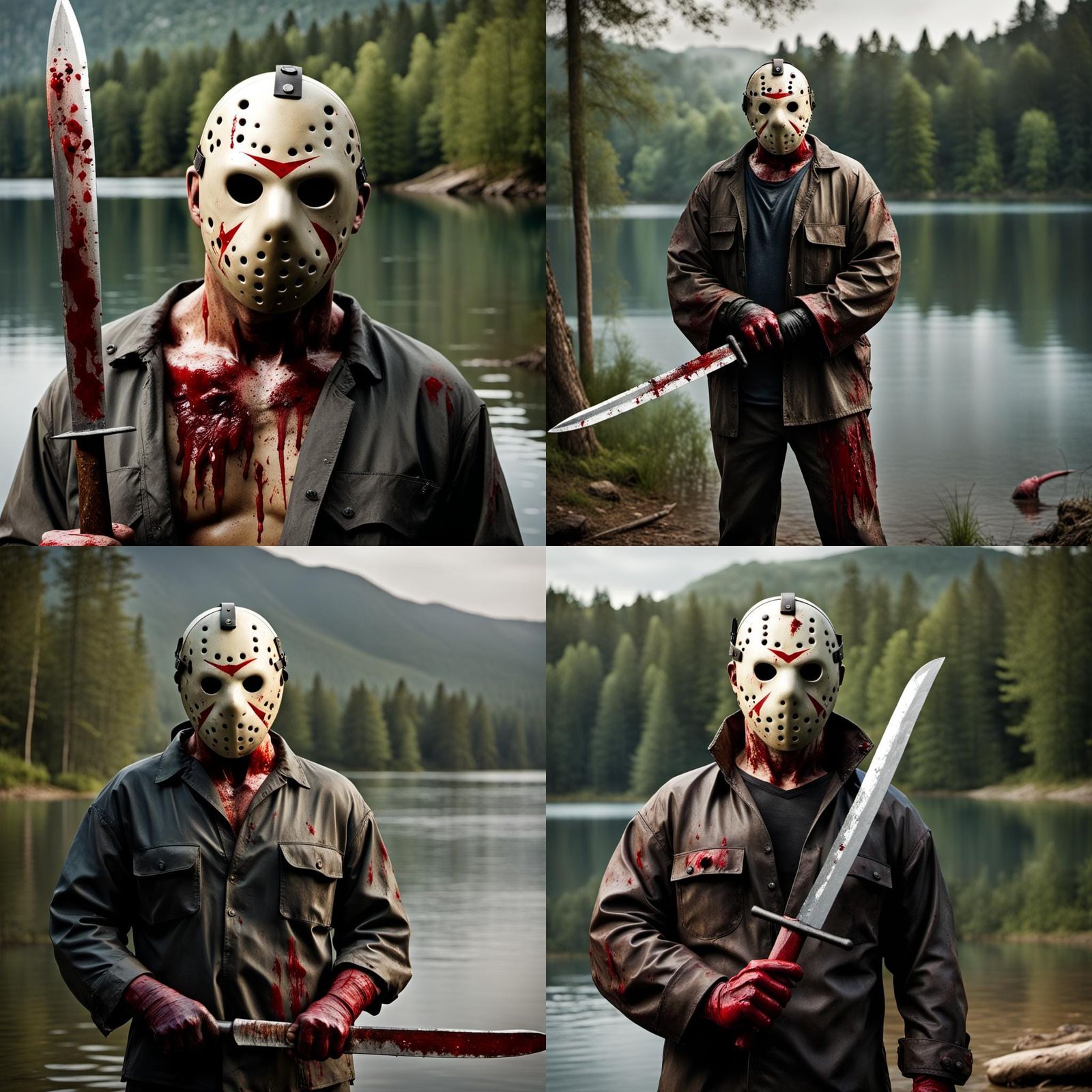 Jason Voorhees Portrait with Machete