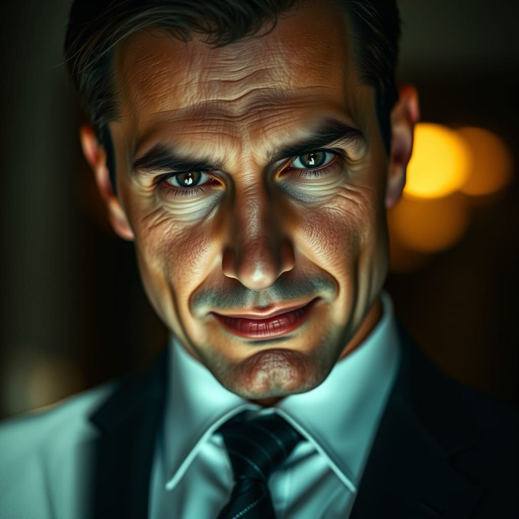 Confident Lawyer Exudes Determination in High-Contrast Portr...