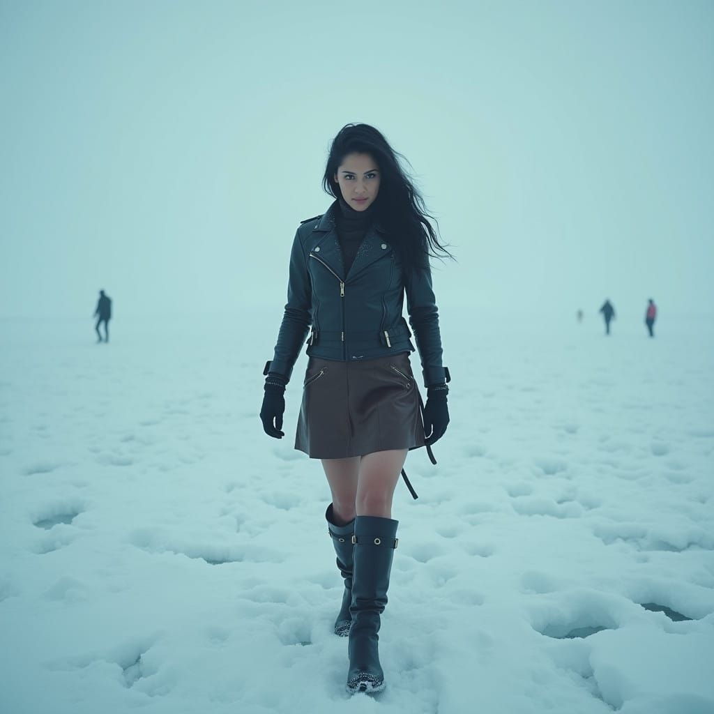 Determined Adventurer Treks North Pole Landscape in Moody 35...