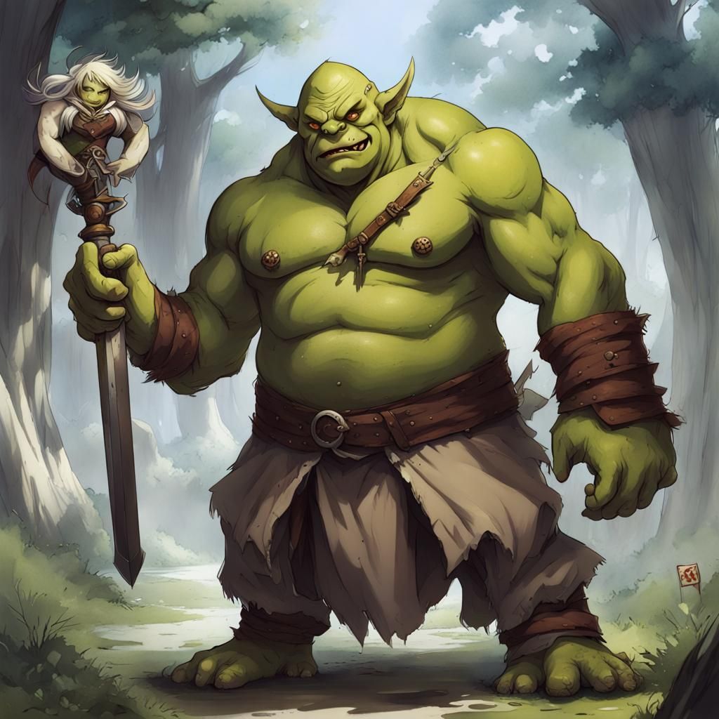 Anime Style D&D Ogre Illustration