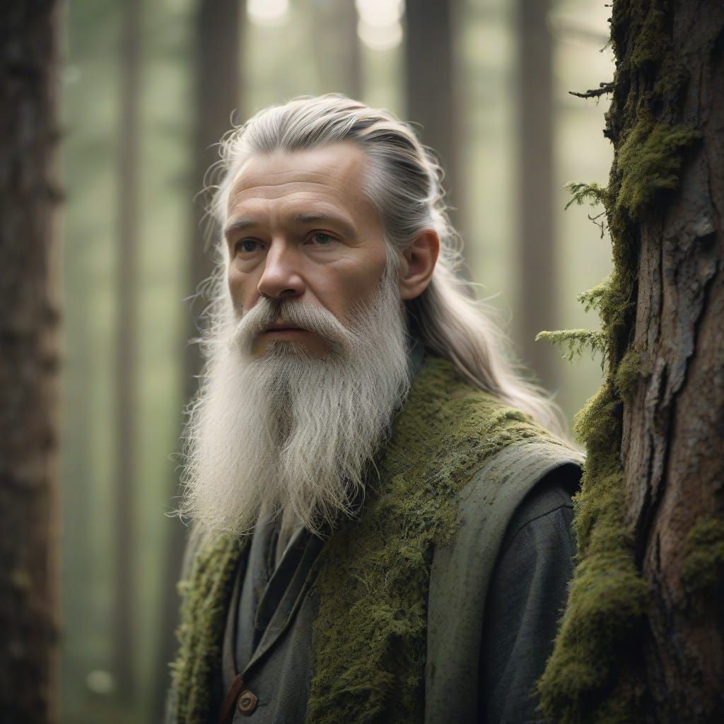 Tapio, the Gentle Forest Spirit, in Nordic Realism Style