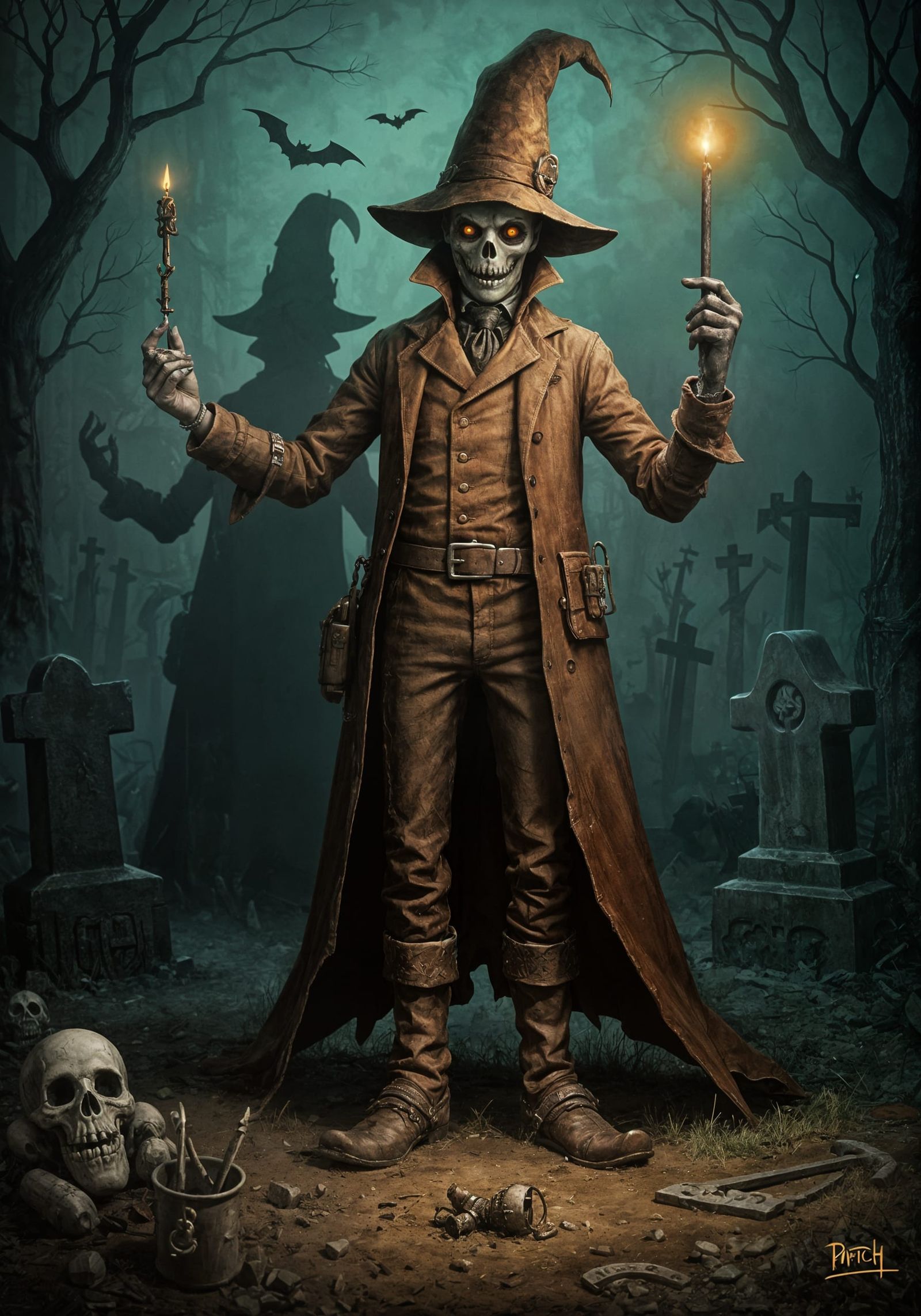 Victorian Macabre Rust-Punk Character Design