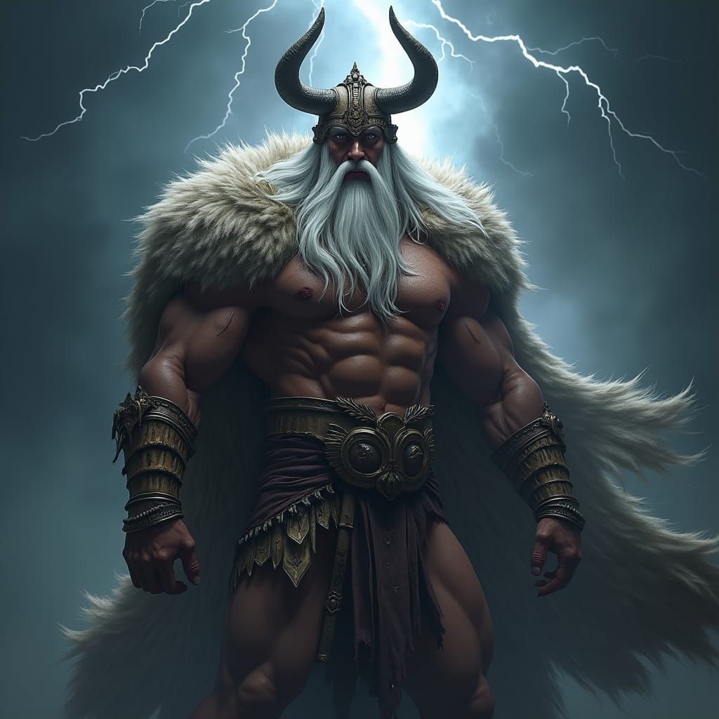 Mythological Warrior in Dramatic Lighting, Epic Concept Art