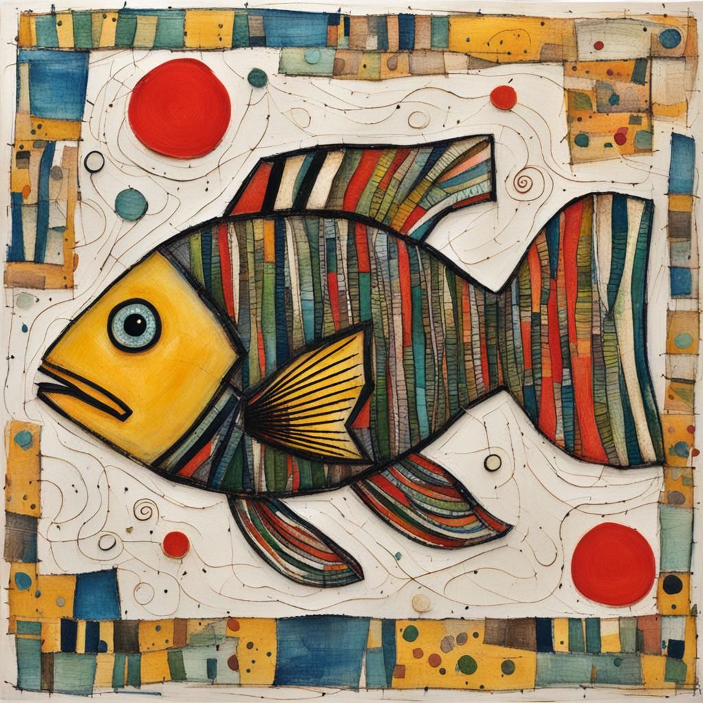 Art Brut Style Fish Illustration