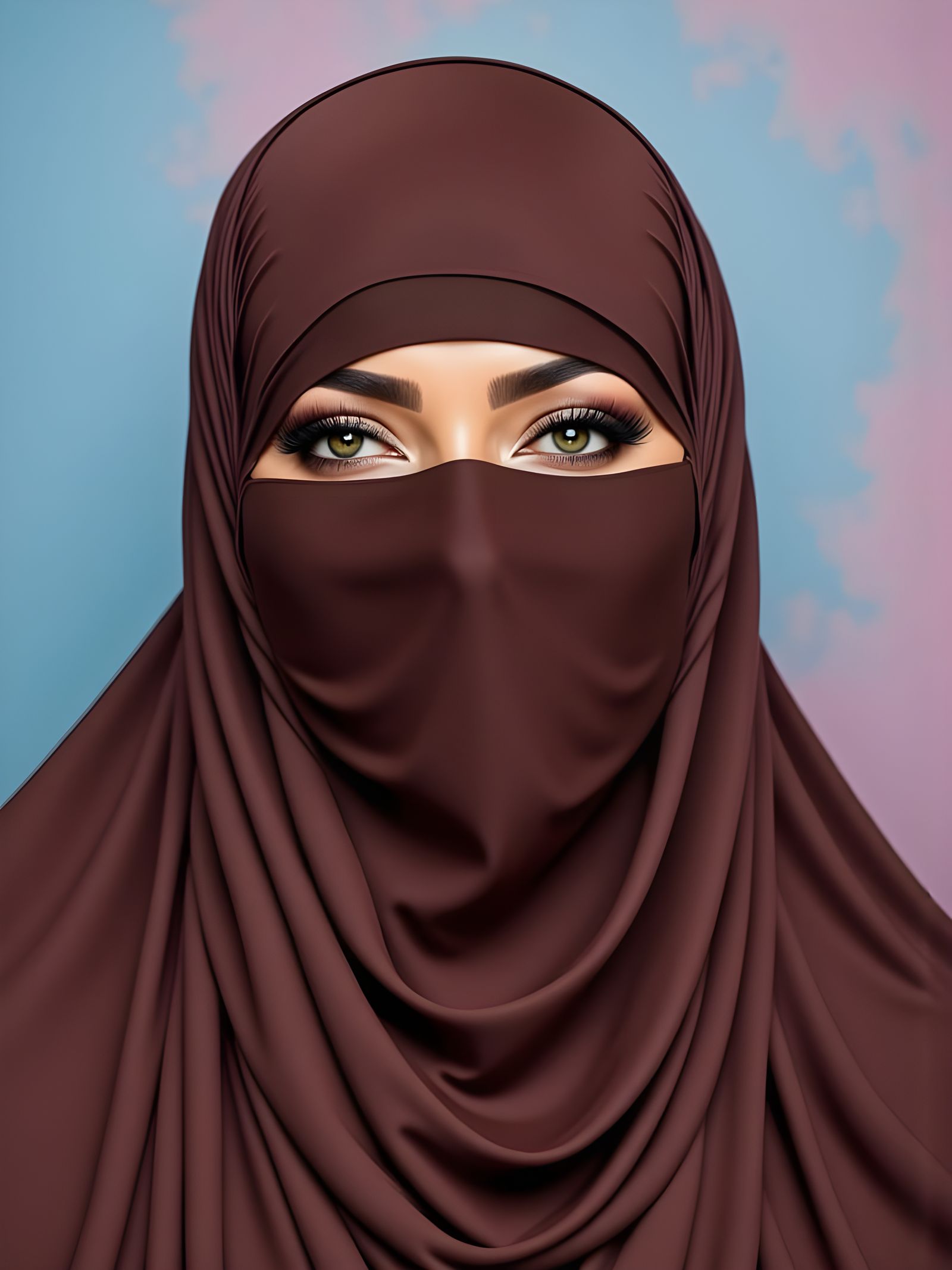 Portrait of Woman in Hijab and Niqab