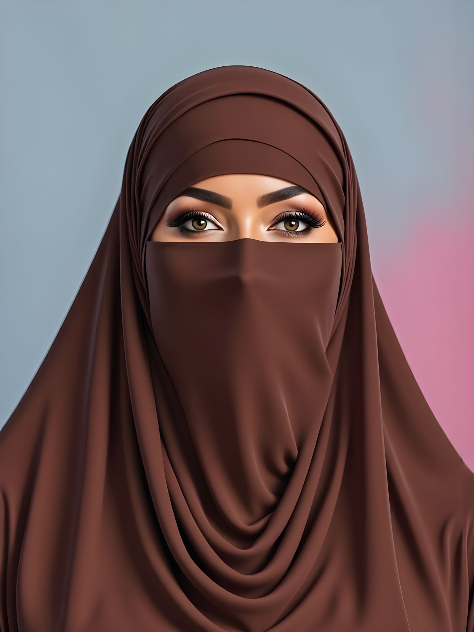 African Woman in Hijab and Niqab Portrait