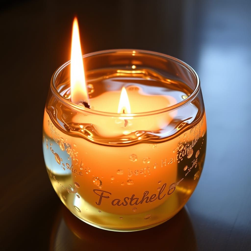 Beautiful Candle Floating in Water
