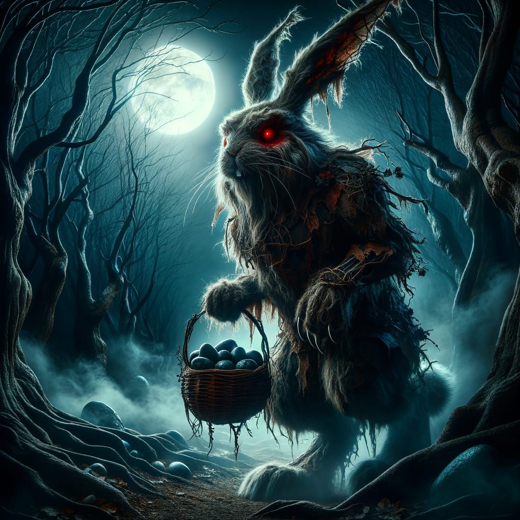 Gothic Easter Bunny in Dark Fantasy