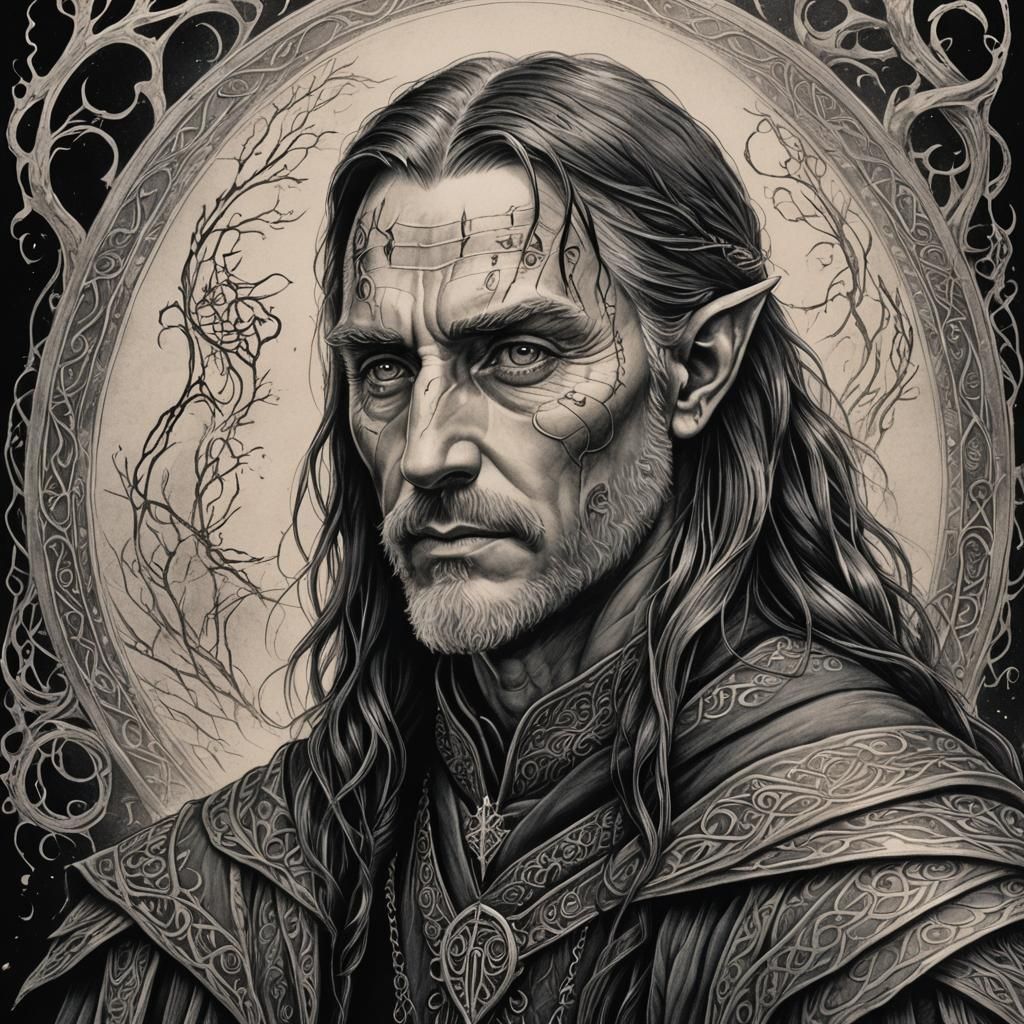 Lord of the Rings Tattoo in Graphic Novel Style