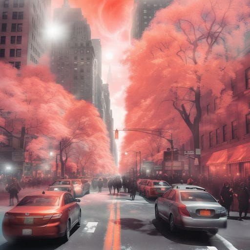 Infrared Photography Captures Crowded New York Street