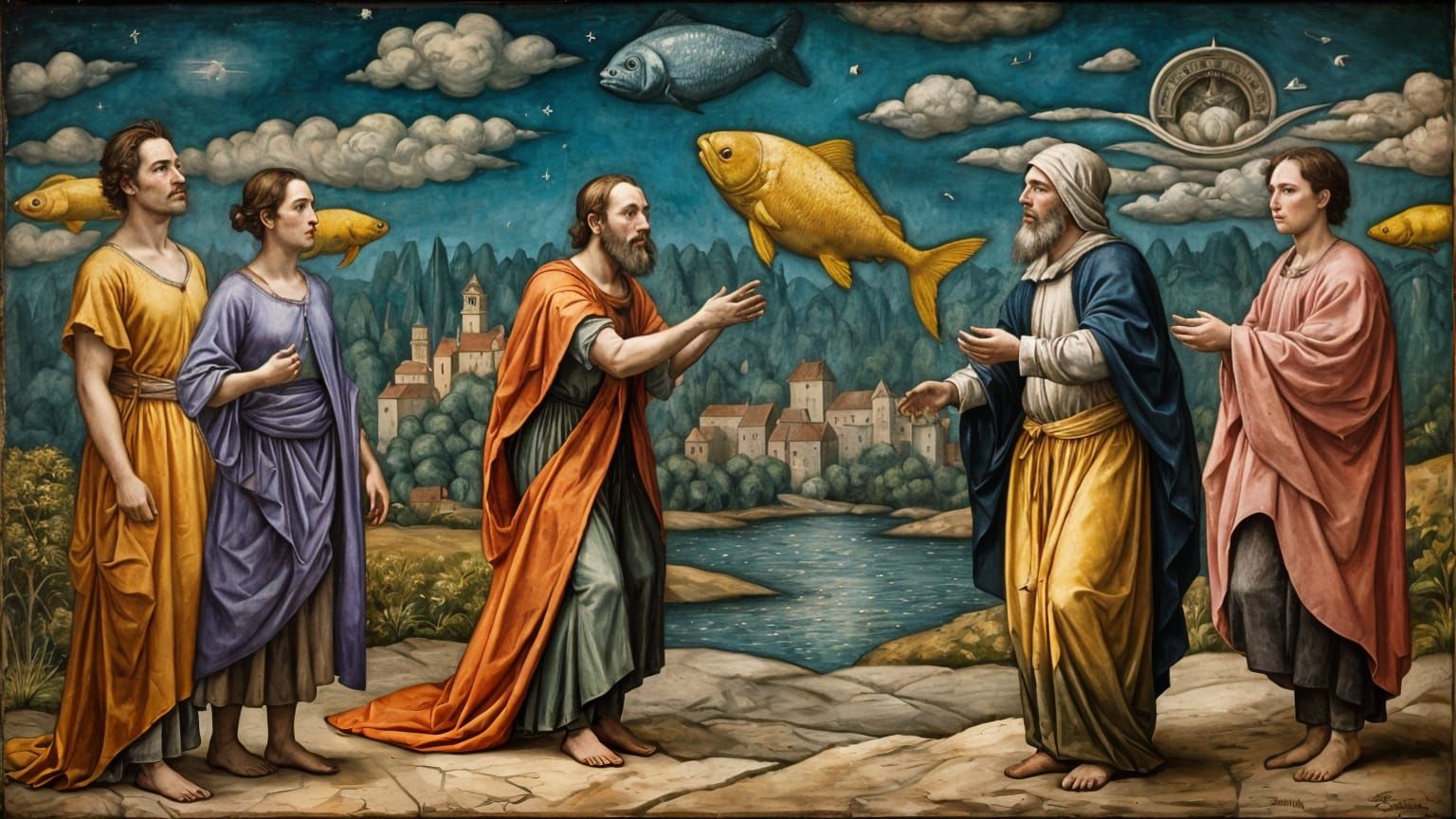 Portuguese Renaissance Painting of Saint Anthony Preaching t...