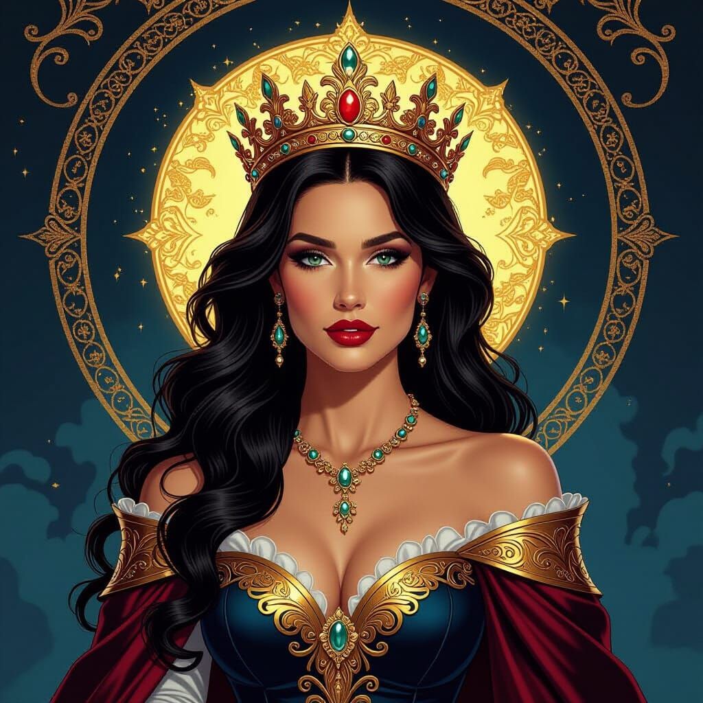 Empress with Dragon Crown in Fantasy Art Style