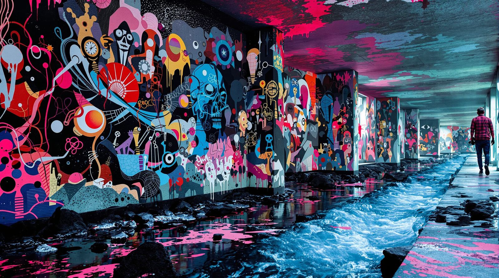 Surreal Abstract Collage with Infrared & Negative Colors