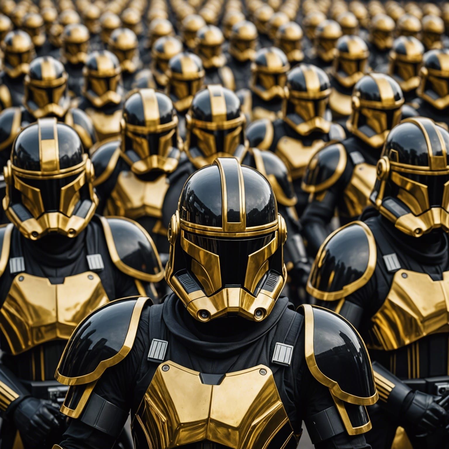 Black and Gold Clone Troopers Marching