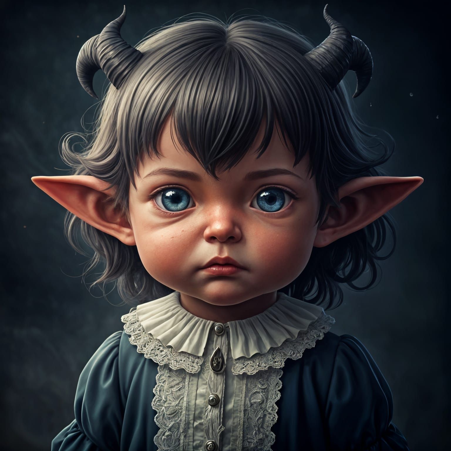 Baby Tiefling Demon in 3D Anime Art