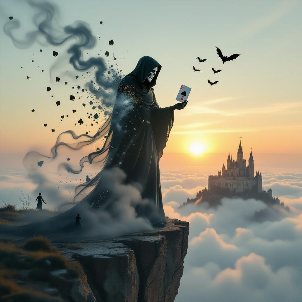 Realistc, complete disintegration ,disintegration into ashes...