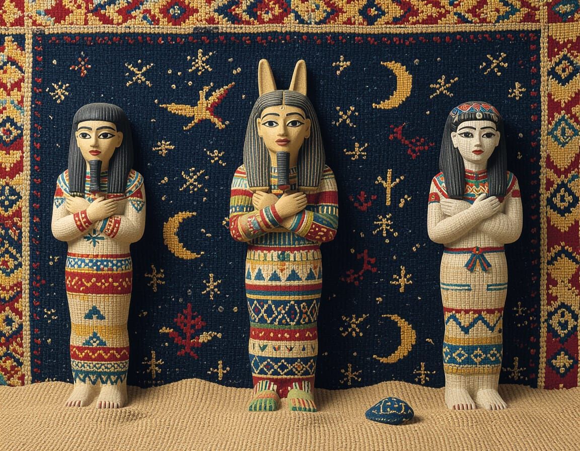 Jacquard Weave Ushabti Golem Inuk Otherworldly Environment