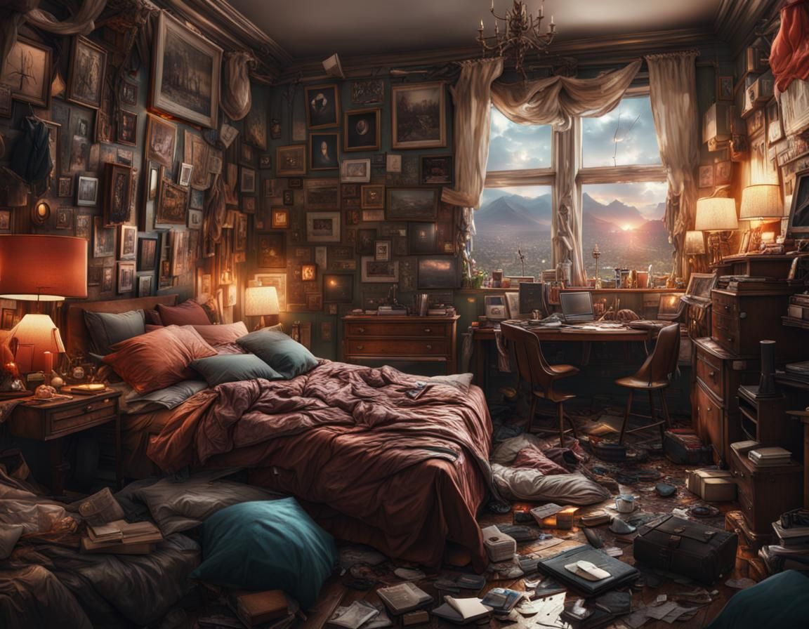Messy Victorian Bedroom: Epic Digital Matte Painting