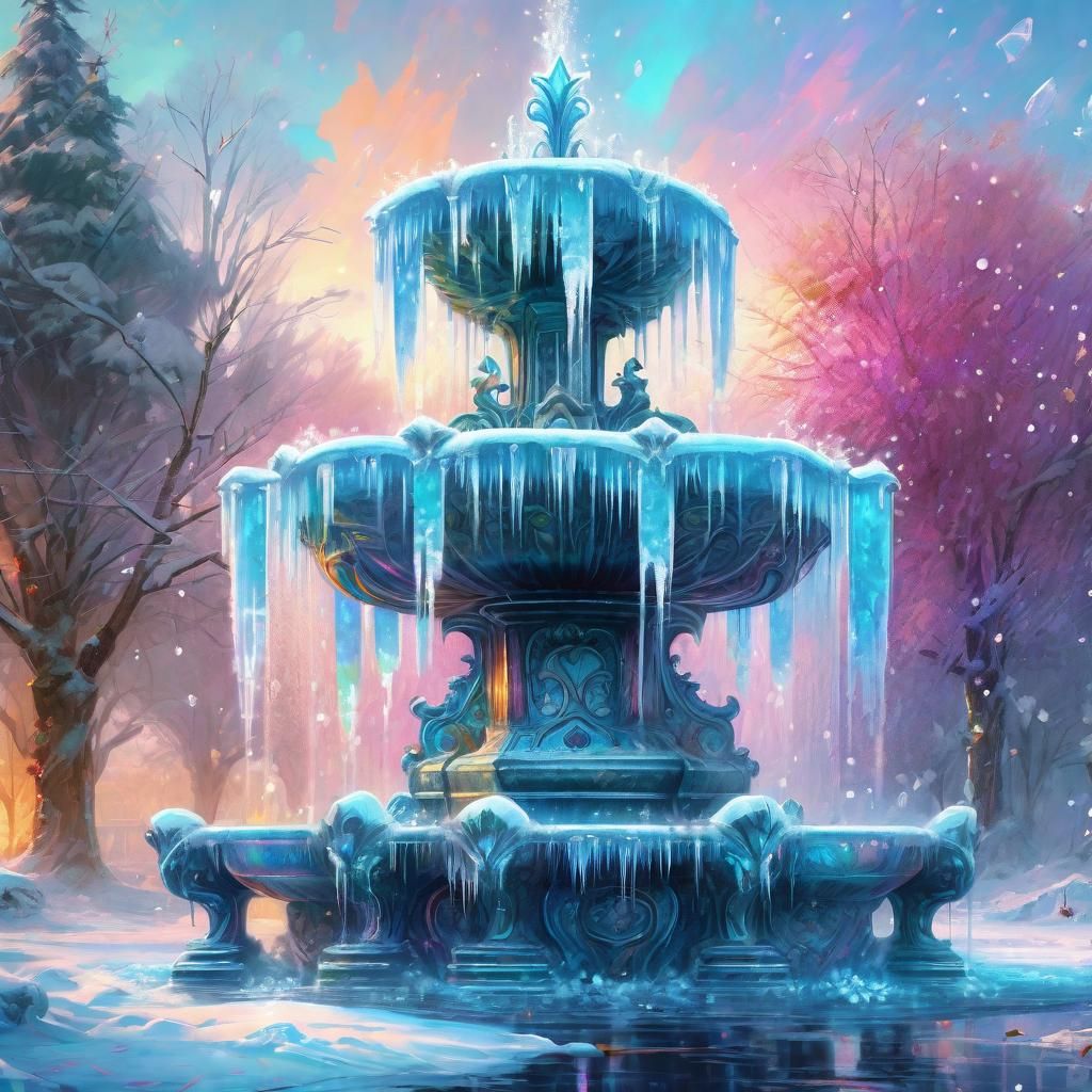 Frozen Fountain: Maximalist Fantasy Art in Ice