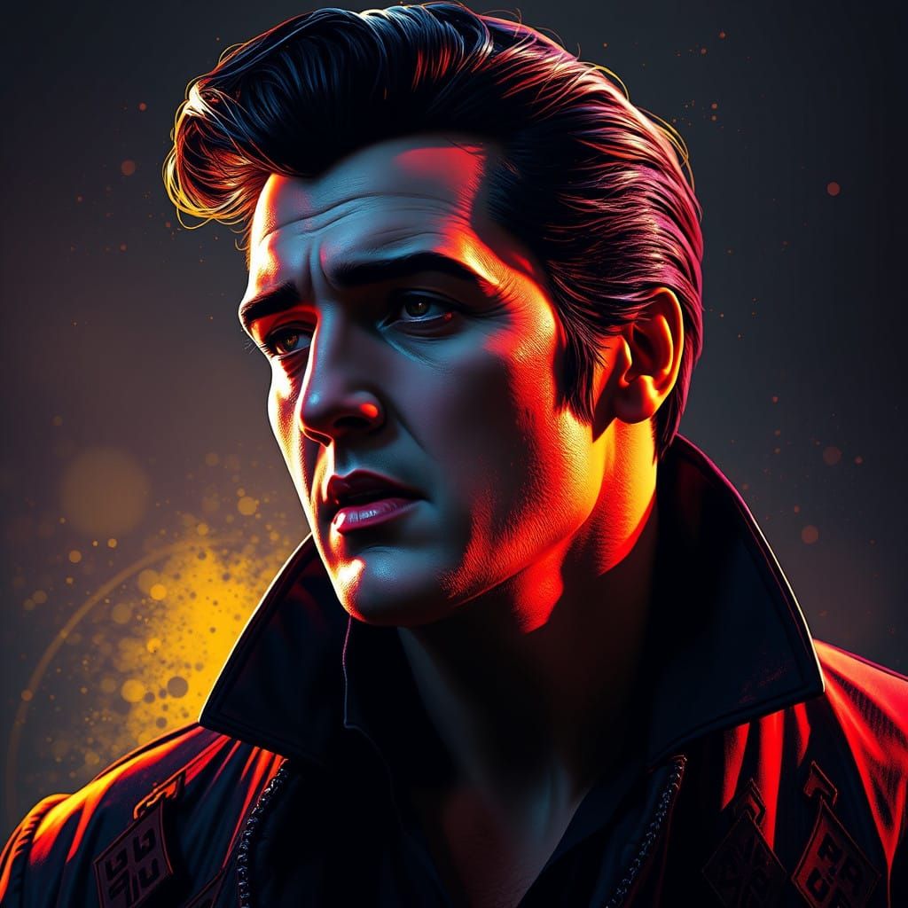 Elvis Presley in Dynamic, Hyper-Realistic Concept Art