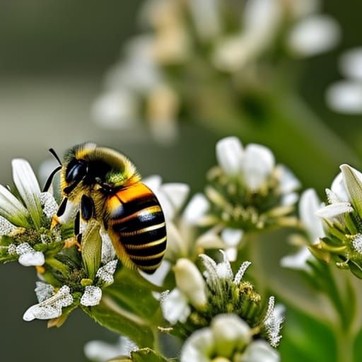 Hyperrealistic Bee Close-Up: Intricate Details in HDR