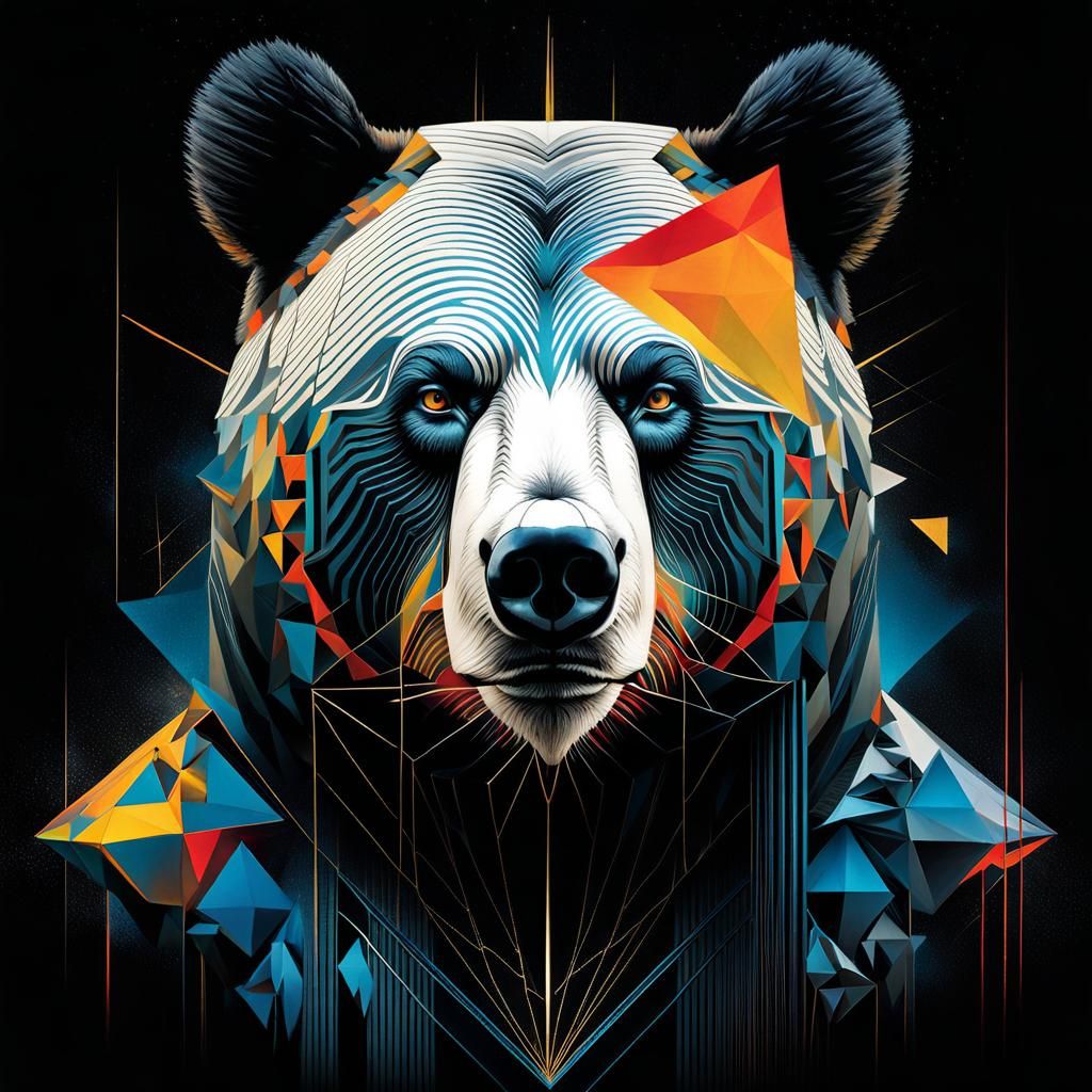 Demonic Cyborg Bear in Volcanic Hyperspace