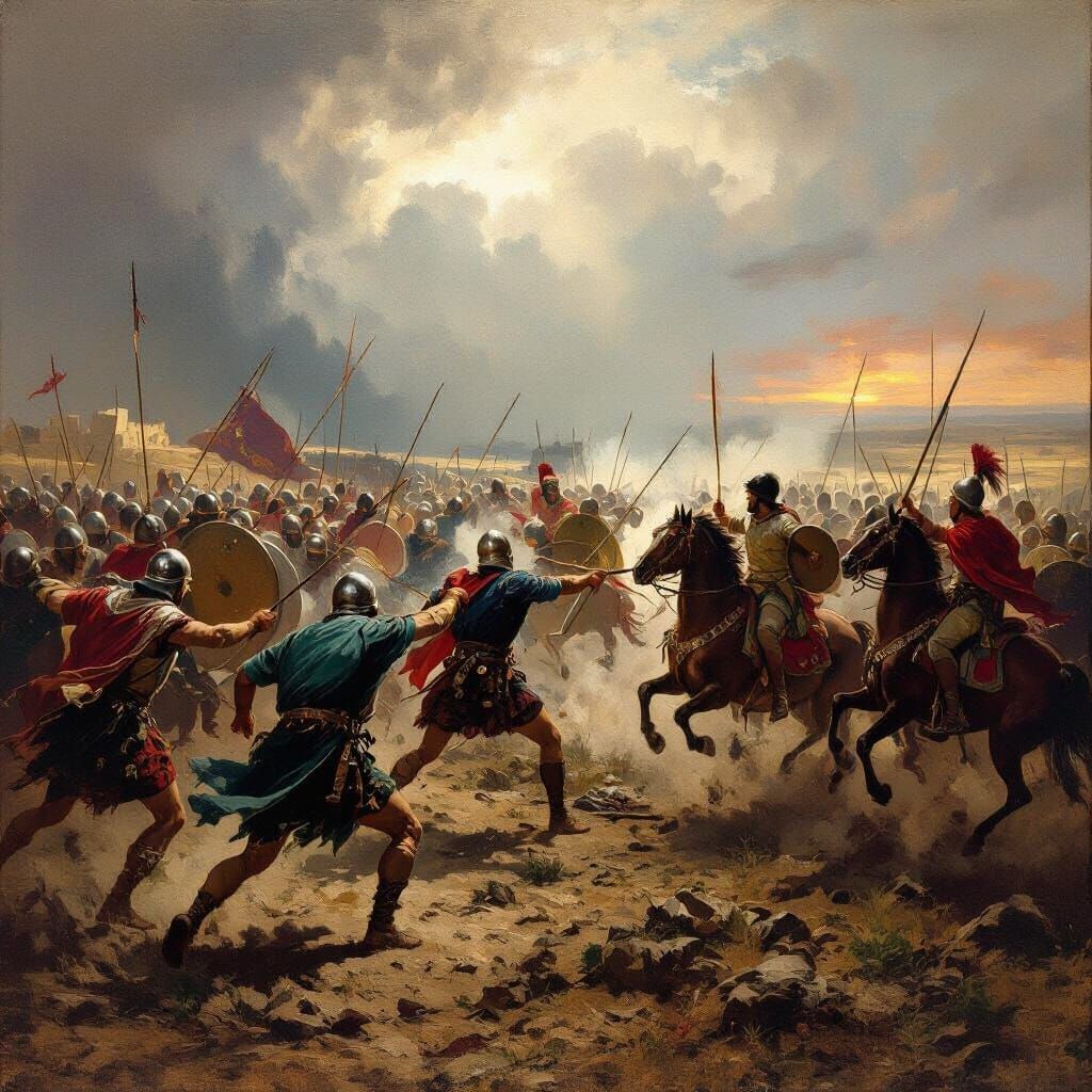 Epic Oil Painting of the Battle of Tours