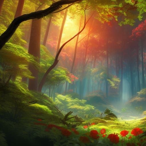 Luminous Forest Meets the Sea: Fantasy Concept Art